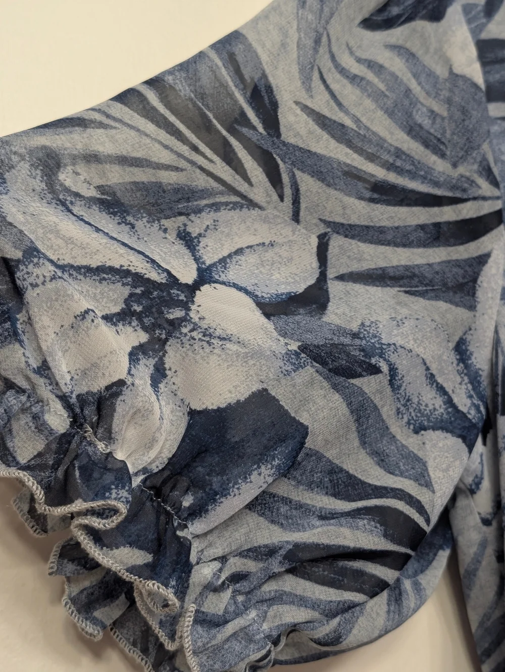 Kate and Lily Woman Blue Floral Tiered Midi Dress 14W Boho Tropical Chiffon - Picture 5 of 8
